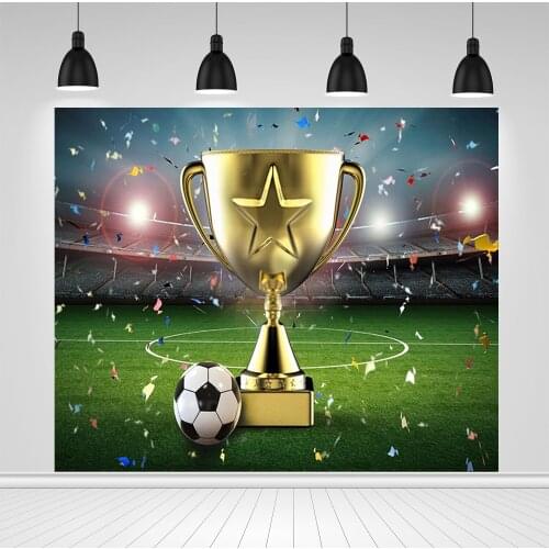 Scopiso Football Field Trophy Light Photo Backdrop Customized Background Photography Props for Children Baby Portrait Photohone