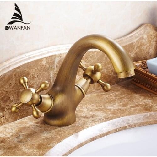 Basin Faucets Brass White Bathroom Sink Faucet Dual Handle Deck Mount Bath Washbasin Hot Cold Mixer Water Tap WC Taps HJ-6655K