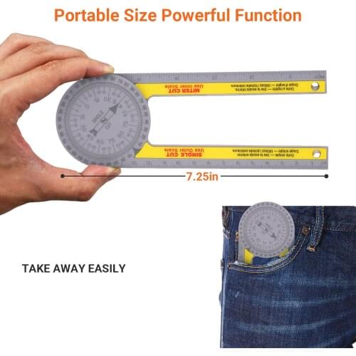 360 Degree Miter Saw Protractor Angle Measuring Transfer Rule High Accuracy Angle Finder Gauge Goniometer Measuring Ruler Tool