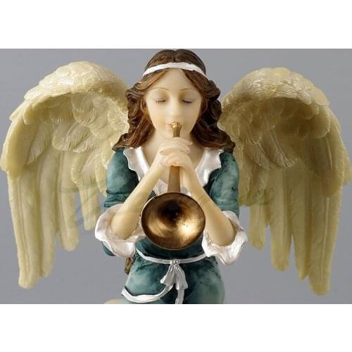 Weroni creative design Angels blow trumpets Beautiful birthday gift Home Factory Statue Figure sculpture