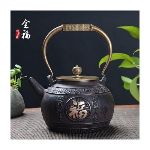 1400ml Japan Southern Cast iron Kettle Old iron Pot Shells Japanese Tea Pots Health Boiler Scale iron Pot