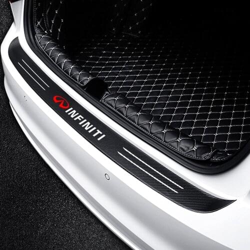 Car Trunk Guard Plate Carbon Fiber Protector Stickers For Infiniti Q50 Q30 Q60 Q70 QX50 QX30 QX60 QX70 QX80 Auto Accessories