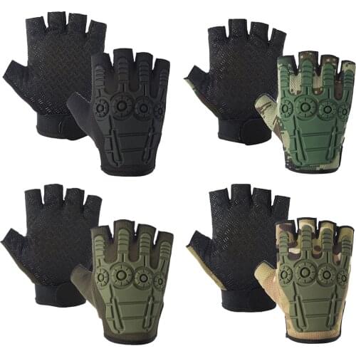 Protective Half Finger Gloves Work Hunting Outdoor Bike Glove Jungle Camo Women Men Workout Hunting Motorcycle Glove