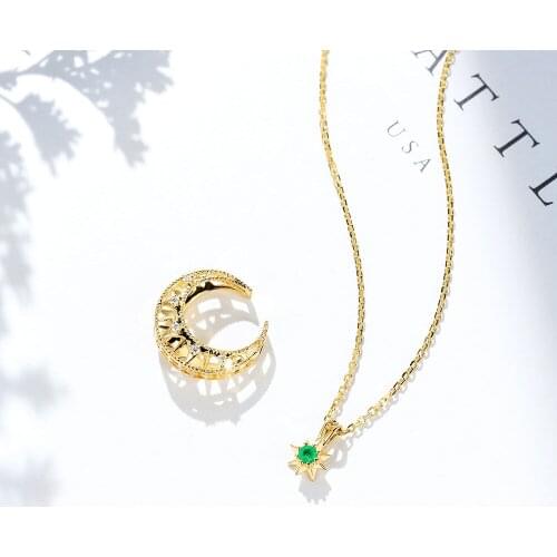 ZHOUYANG Womens Neck Chain Gold Color Moon Star Necklaces For Girlfriend Removable Romantic Fashion Jewelry Wholesale KBN015