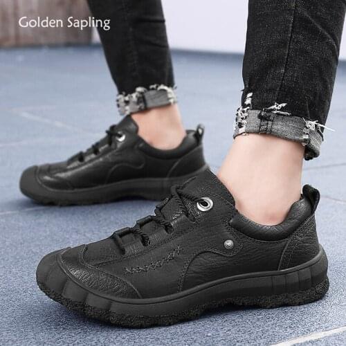Golden Sapling Leisure Formal Shoes Men Genuine Leather Driving Flats Soft Rubber Comfortable Mens Casual Shoe Fashion Footwear