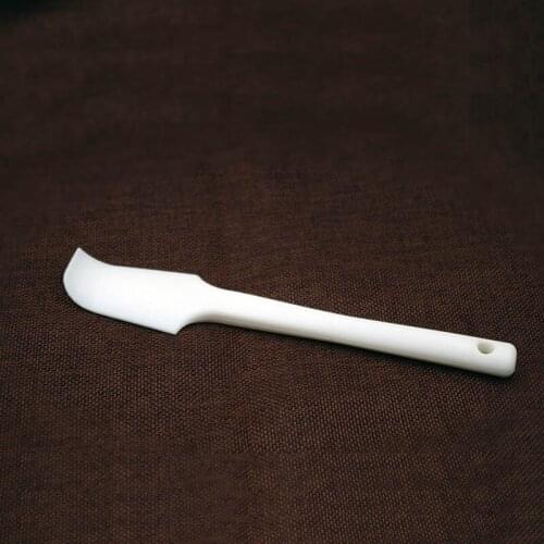 1Pcs Food Grade Silicone White Flexible Multi Purpose Ice Cream Scraper Kitchen Utensil Curl Spatula Long Handle