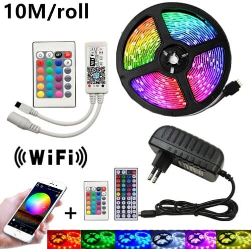 10M/roll christmas decoration luces LED strip Light 12V RGB 5050 led Lights Waterproof Tape Diode Party christmas lights indoor