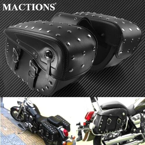 2Pcs Motorcycle Punk Saddlebags Side Bag Waterproof PU Leather Saddle Bag Knight Luggage Tool Bags For Harley Sportster 883 1200