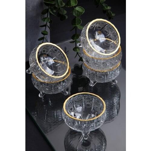 6 pcs Crystal Gilded Glass 3 Flip Lux Lokum-confectionary