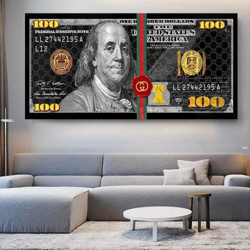 Abstract USA Dollars Money Canvas Painting on The Wall Art Posters Prints Wall Pictures for Living Room Home Wall Cuadros Decor