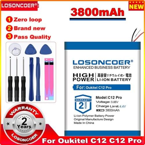 3800mAh C12Pro C12 Pro Battery for Oukitel C12 Backup Battery for Oukitel C12 Pro 4G 6.18" Mobile Phone Battery MT6739 MTK6739