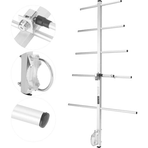 Yagi Antenna 5 Elements UHF 430-450MHz 11dBi SO239 Connector Gamma Antenna for TYT MD398 Baofeng BF-888S UHF Walkie Talkie