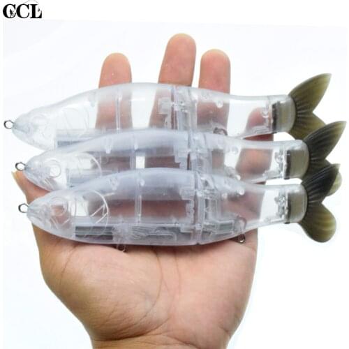 CCLTBA 6.5inch Megnetic Weight Unpainted Glide Lure Fishing Bait Blank Transparent Soft Tail Slide Swimbait Fishing Tackle