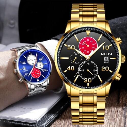 NIBOSI Top Brand Luxury Business Men Watches Watch Male Waterproof Military Sport Watch Men Quartz Clock Relogio Masculino