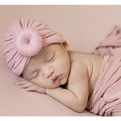 Childrens Hat pure Cotton Spring And Summer 2021 New Baby Hat Girls Hat Knot Hood Baby Hat