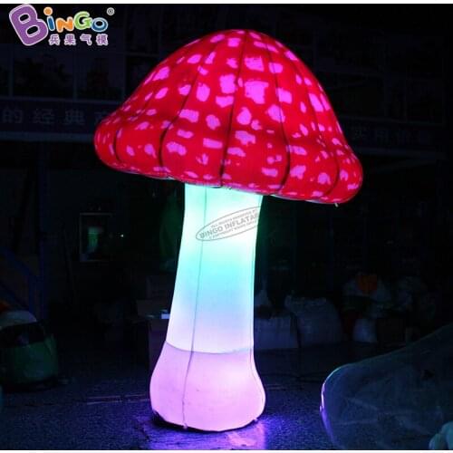 Customized 5 Meters Tall Event Backdrop Giant Inflatable Mushroom with Lighting Toys BG-Z0047