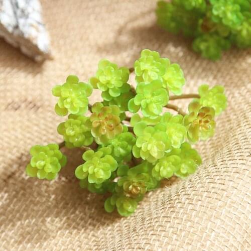10CMGreen Flocking Artificial Succulents Plants Bonsai Desktop Fake Plants ValentinesDay Wedding Decoration Plante Artificielle