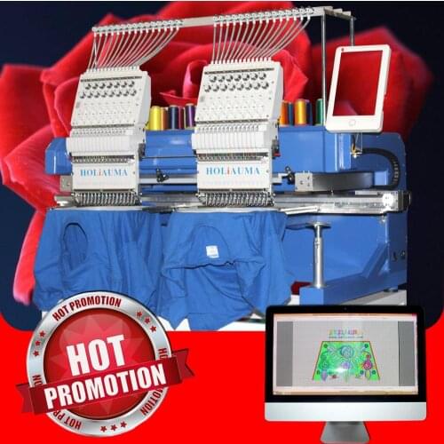 China 10 years service ! Factory Price Quality like ZSK HAPPY hat flat 3D embroidery machine 2 head 15 color DAHAO A15 computer