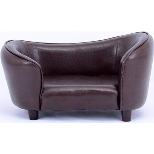 Leather Wood Cute pet sofa Brown small pet bed fashion pet products dog nest cat bed Dog house beds home for small dogs