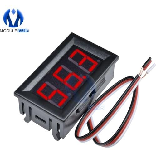 Red Mini Digital Voltmeters 0-99.9V LED Display Panel Meter 99.9V DC Power Monitor Low Power Consumption Three 3 Wire