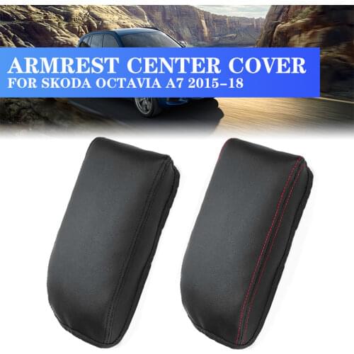 Car Center Armrest Arm Rest Box Case Cover Cushion Pad PU Leather For Skoda Octavia A7 2015 2016 2017 2018