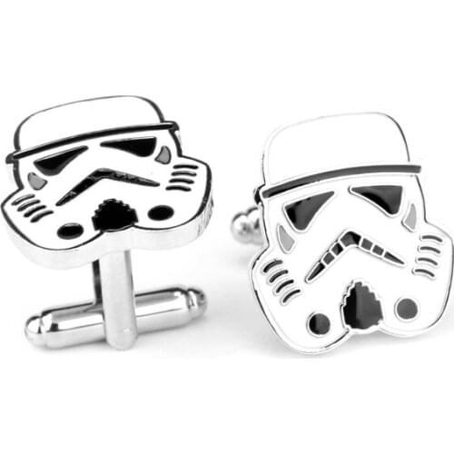 2016 HOT Star Wars Storm Commando alloy 2.2X2CM Cufflinks for mens White soldiers cuff buttons anime accessory shirt cuff links