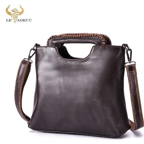 Soft Top Quality Leather Famous Brand Luxury Ladies Vintage Shopping handbag Shoulder bag Women Designer female Tote bag 6666