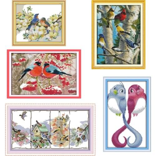 Joy Sunday Cross Stitch Kits Animals Little Birds Counted Cross Stitch Printed DMC Ecological Cotton Chinese Cross Stitch Kits