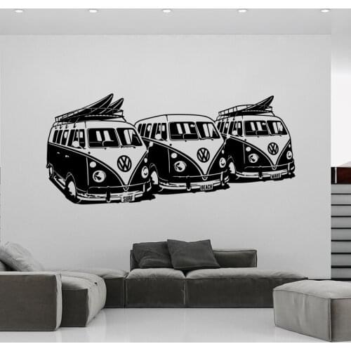 Art Design Wall Sticker 3 Surf Vans Home Decor DIY Car Wall Decals House Decoration Mural