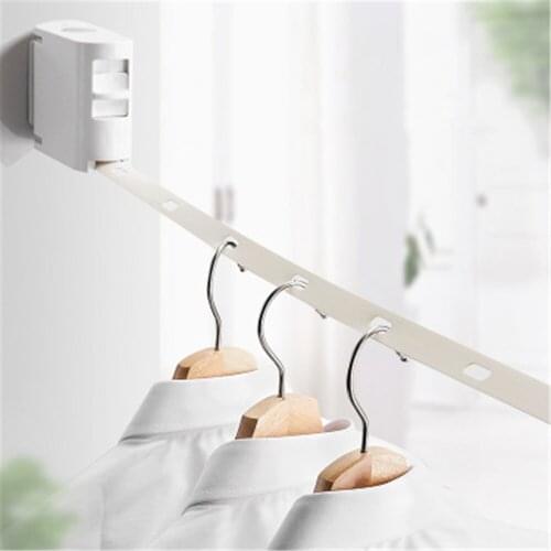 Invisible Clothesline Indoor Wall Drying Rack Outdoor Clothes Hanging Rope Home Quilt Hanger Pole Hotel Retractable Drying Line