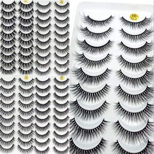New 5/10 Pairs Mink Eyelashes HandMade Makeup 3D Mink Lashes Natural False Eyelashes Long Eyelashes Extension Faux Fake Lashes