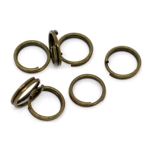 Lovely 1000 Bronze Tone Split Jump Rings Findings 7x1.2mm (B09776)