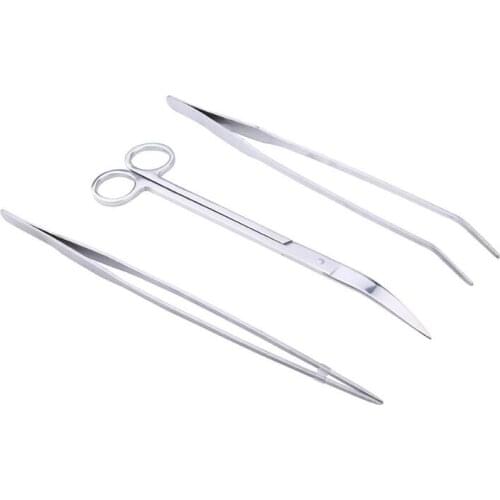 Aquarium Tweezers Scissors 3 piece aquarium landscaping tool set stainless steel clip