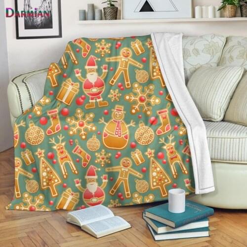 DARMIAN Couch Blanket Christmas Collection Pattern Design Fleece Sofa Throw Blanket for Living Room Bedroom Summer Thin Quilts
