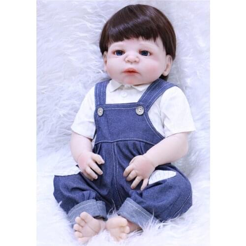 55cm Full Body Silicone Reborn Baby Doll Toys Play House Newborn Boy Baby Birthday Christmas Present Bathe Toy bebe Gift bonecas