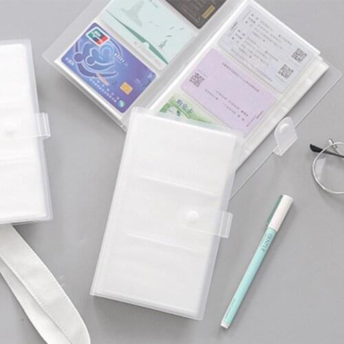 240 Slots Transparent PP Cover Business Card Book Large Capacity ID Holders Ticket Collection Clip