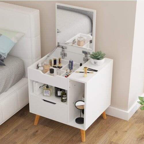 Nordic White Dressers Nightstand Bedroom Furniture Dressing Table With Mirror Drawer Mini Bedside Table Makeup Table
