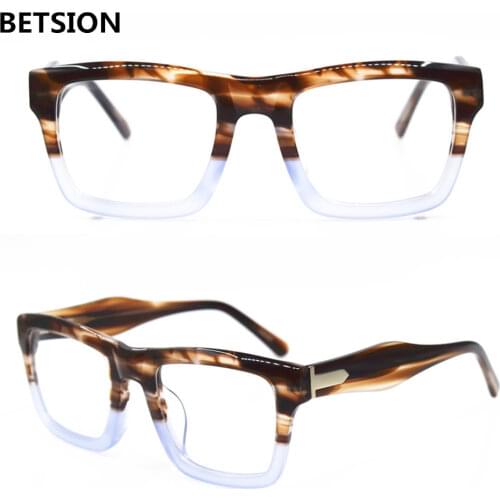 Vintage Acetate Full Rim Square Eyeglass Frames Men Women Rx able Glasses Top Quality Optical Myopia Prescription Eyeglasses