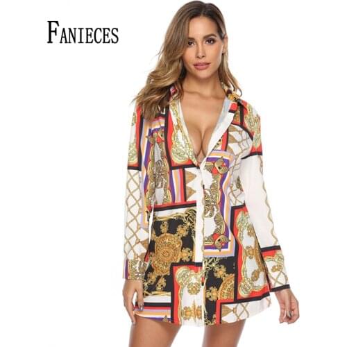 Runway Shirt 2020 Summer autumn women Elegant Turn Down Collar Long Sleeve Vintage Print Blouse Female Shirt Top bluzki damskie