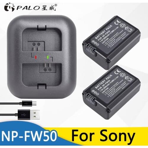 PALO 2x bateria NP FW50 NPFW50 NP-FW50 Battery for SONY NEX 5T 5R 5TL 5N 5C 5CK A7R A7 F3 3N 3CA55 A37 A5000 A6000 A55+a Charger
