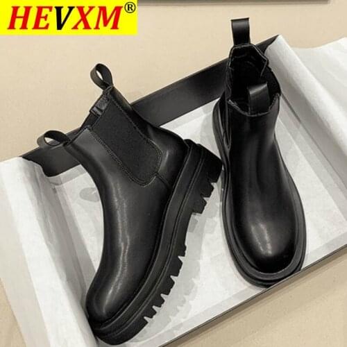 Women Chunky Heel Ankle Boots Women Shoes Autumn Brand Designer Chelsea Boots Female Platform Boots Lasdies Plus Size 35-43