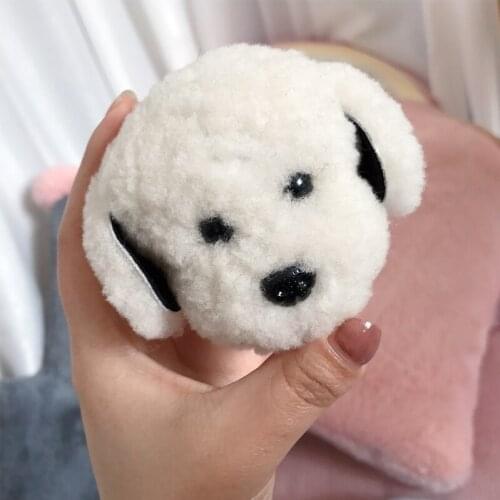 Women Bag Key-Chains Pendant Key-Ring Trinket Plush-Toy Dog Pendant Real Sheep Fur Pendant
