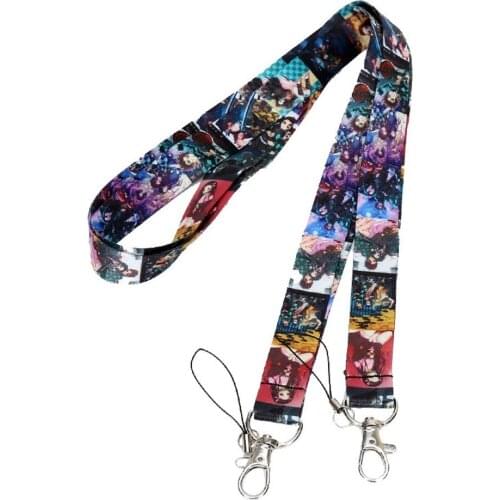 10pcs/set Anime Demon Slayer Kimetsu no Yaiba Kamado Tanjirou Hanging Keychain Kamado Lanyard Keyring Pendant Toy gift