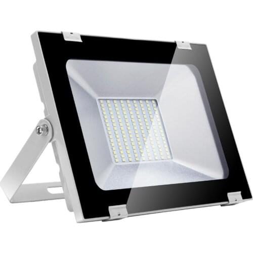 100W Ordinary 220V Fifth Generation Flood Light Super Thin Cooling Cold White Floodlight Outdoor Garden Street Lamp