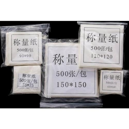2pack (1000pcs) Lab use square Smooth sulphate paper weighing paper 60/75/90/100/120/150mm/200mm