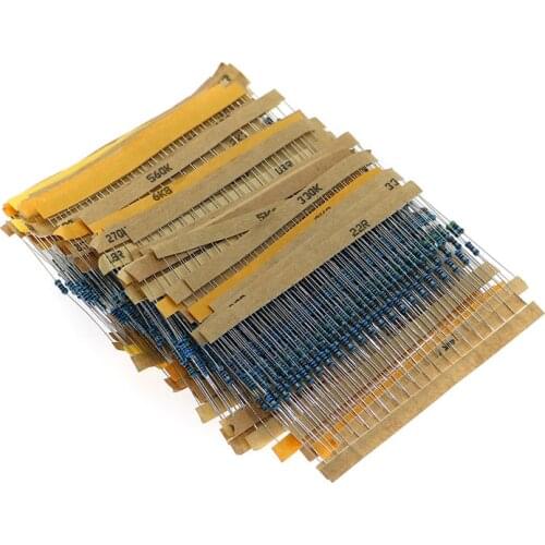 2600pcs/130 kinds/resistance 0.25W full range of commonly used electronic component packages 1/4W metal film resistor package