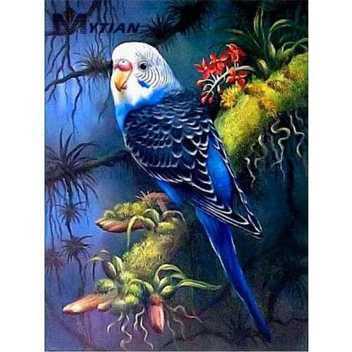 MYTIAN DIY 5D Diamond Painting Animals Parrot Resin Circular Drill Embroidery Cross Stitch Mosaic Rhinestone Decoration Painting