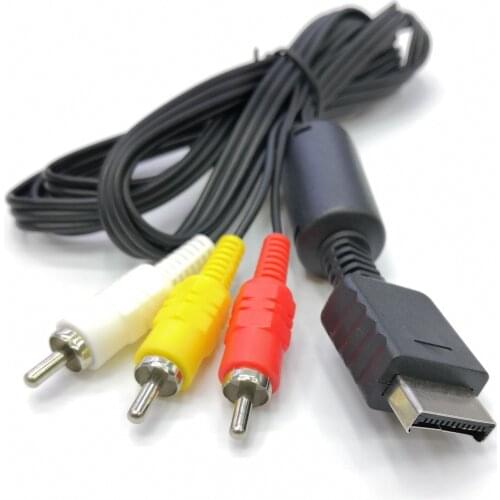 1.8m Audio Video AV Cable Game Composite 3 RCA Copper Wire PS2RGB 480p PS2AV Multi for Sony Playstation1/2/3 PS1/PS2/PS3 Console