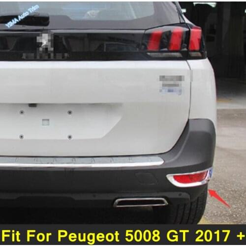 Car Styling Rear / Front Fog Lights Lamp Cover Trim 2 Pcs / Set Fit For Peugeot 5008 GT 2017 2018 2019 2020 ABS Bright Chrome