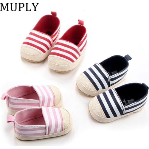 Striped Baby Shoes Baby Boys Girls Soft Sole Anti-Slip First Walker Spring Autumn Lovely First Walkers Casual Infant Toddler